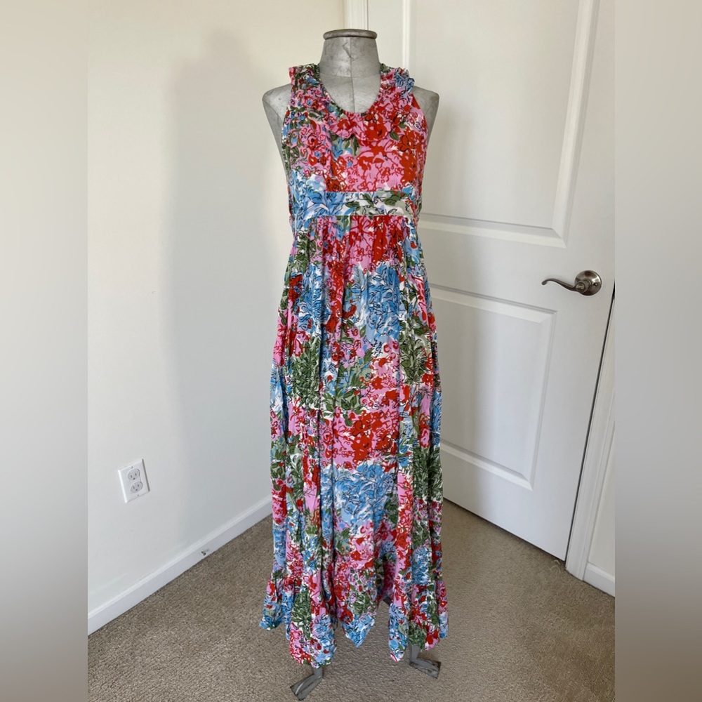 S/W/F MAXI FLORAL HALTER DRESS NWOT